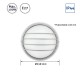 Plafón exterior circular plata grande con rejilla 100W E27