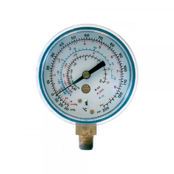 Manómetro de baja presión glicerina para R22, R134a, R404A y R407C