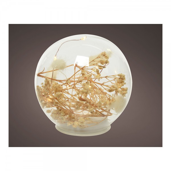 Bola microled decorativa con elementos naturales ø18cm 15l