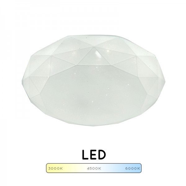 Plafón LED blanco con decoración de...
